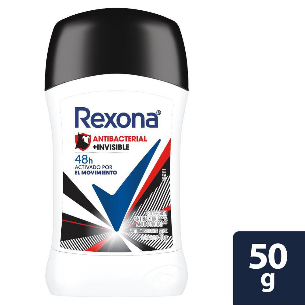 Desodorante REXONA Antibacterial Invisible Barra (50  gr)