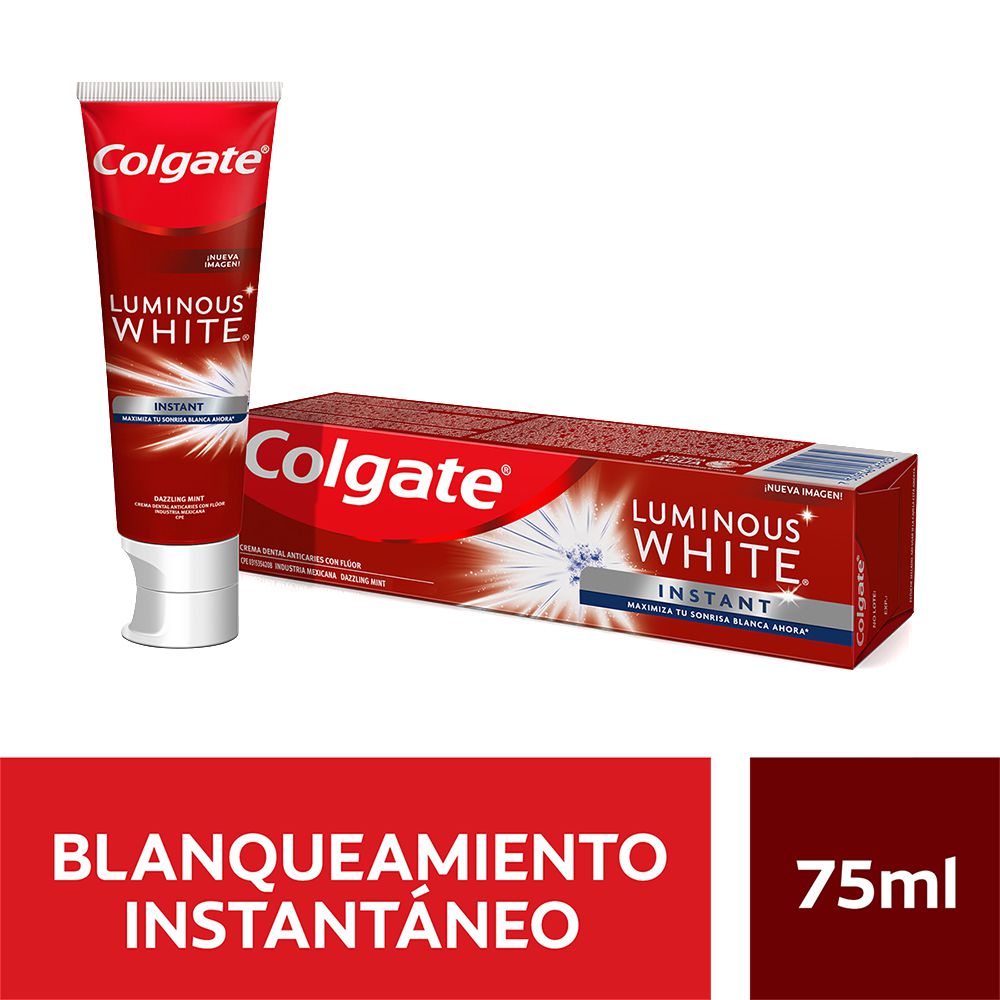 Crema dental COLGATE blanqueadora luminous instant (75  ml)