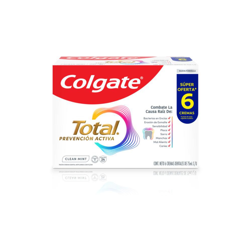 Crema dental COLGATE Total clean mint prevención activa (450  ml) img #6