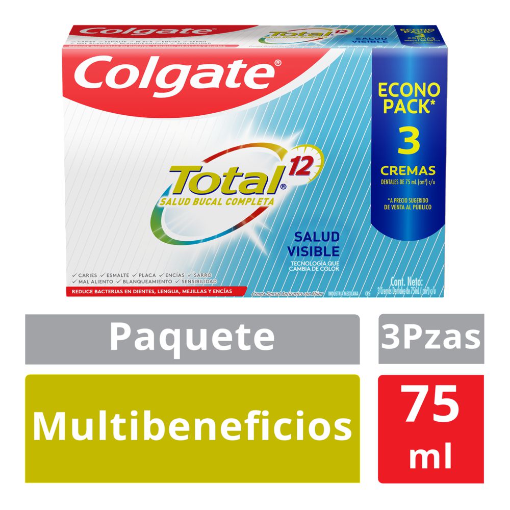 CREMA DENTAL COLGATE Total 12 Salud Visible (225 ml)