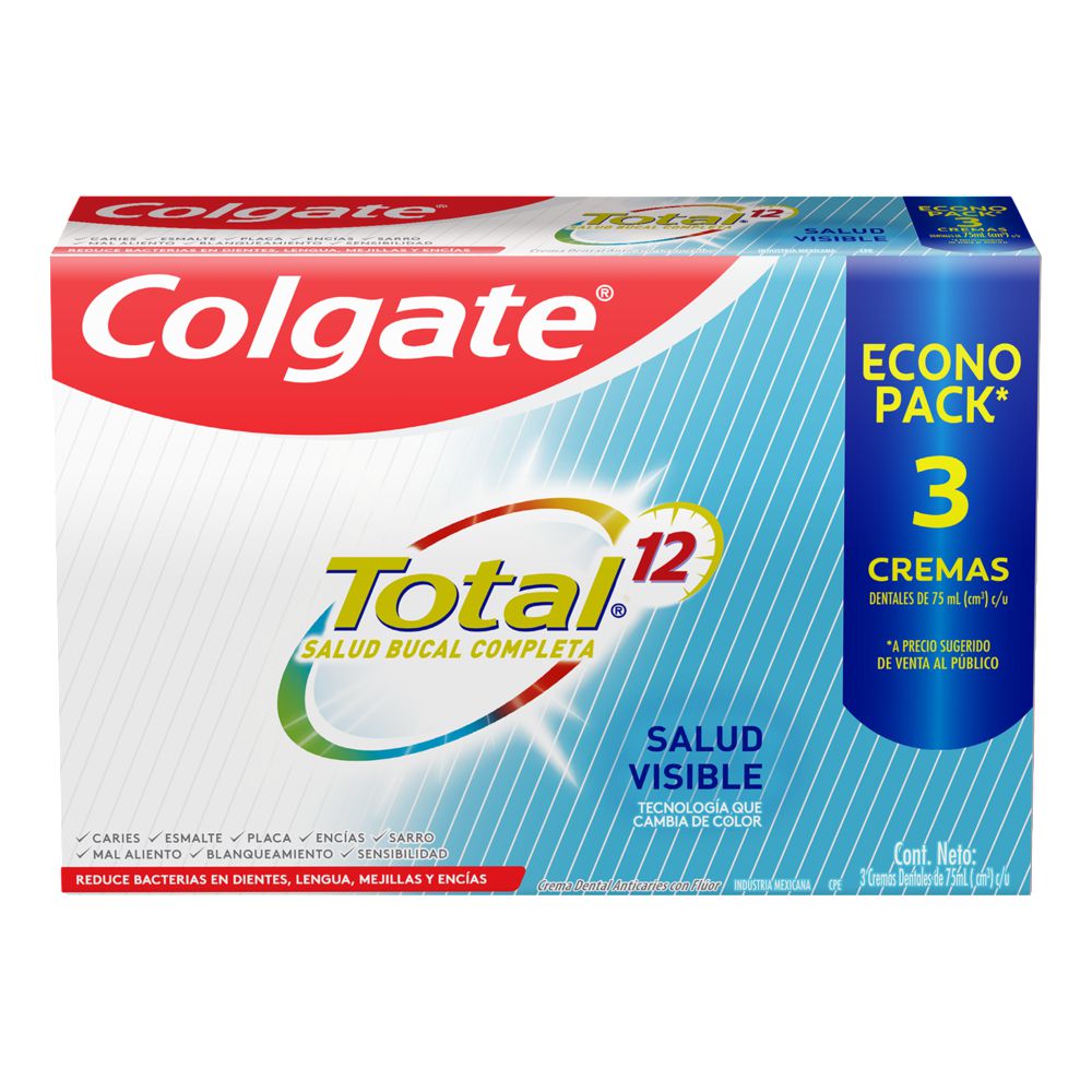 CREMA DENTAL COLGATE Total 12 Salud Visible (225  ml) img #2