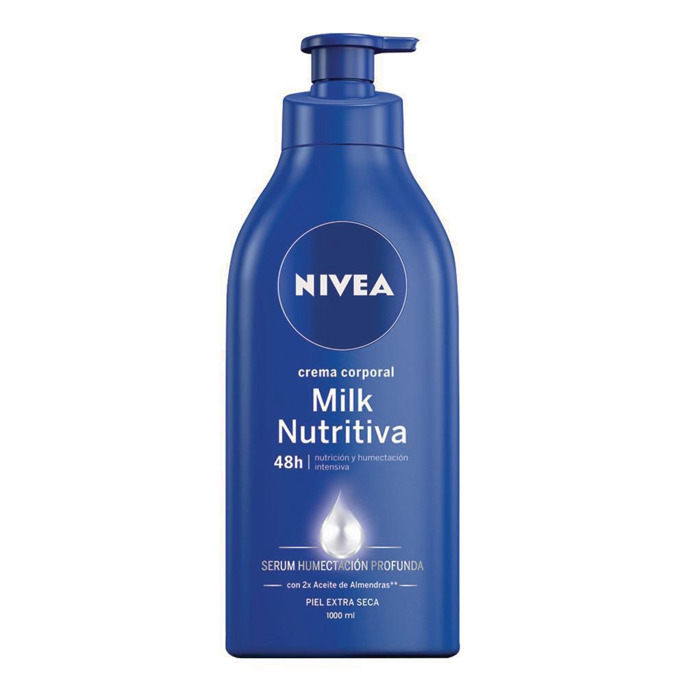 Crema corporal NIVEA humectante milk nutritiva (1000 ml)
