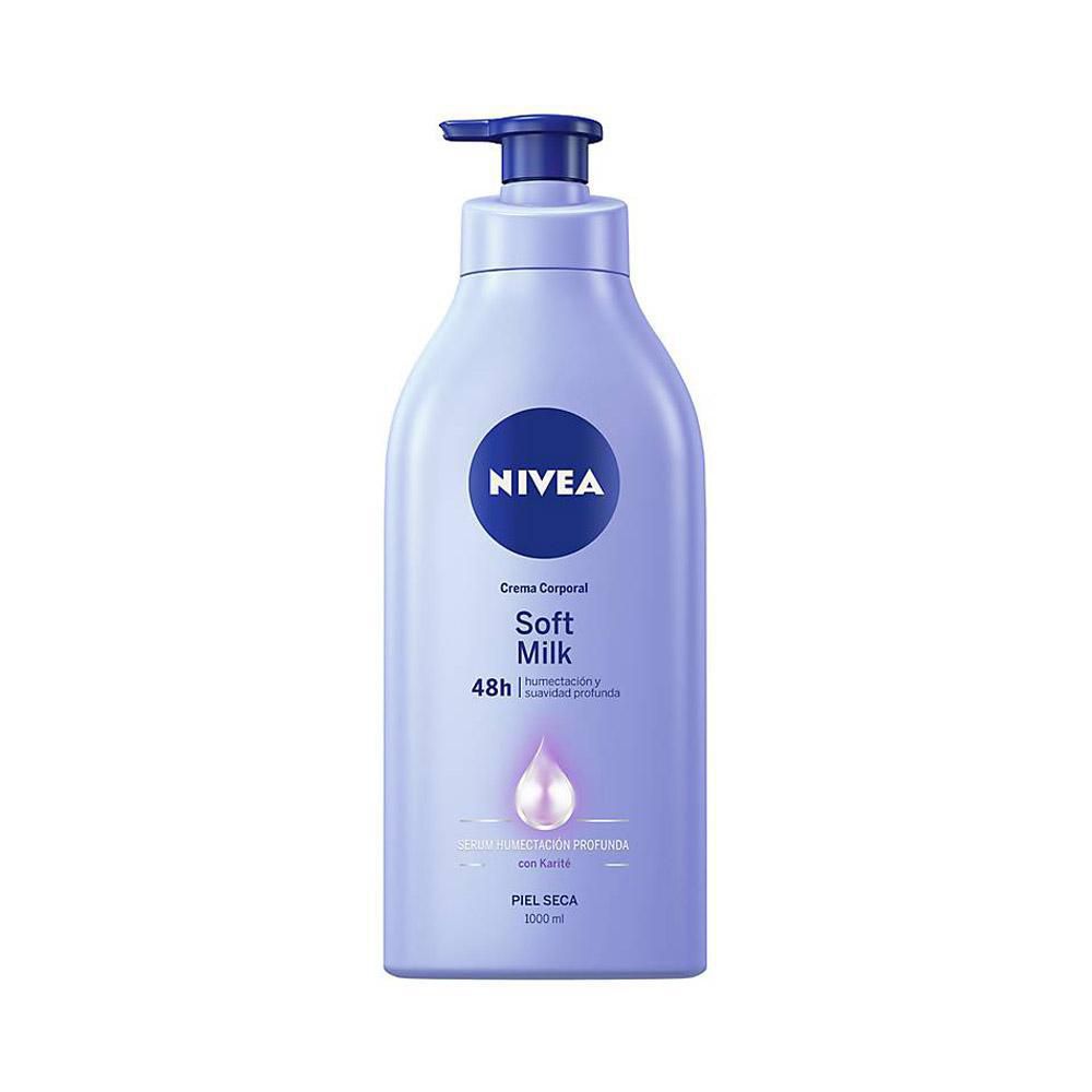Crema corporal NIVEA humectante soft milk  (1000  ml)