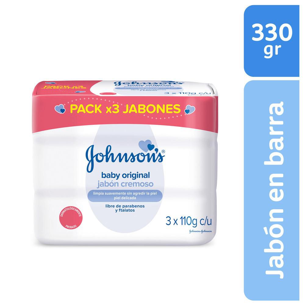 Jabón JOHNSON S Bebé Original Barra x3und 110gr (330 gr)