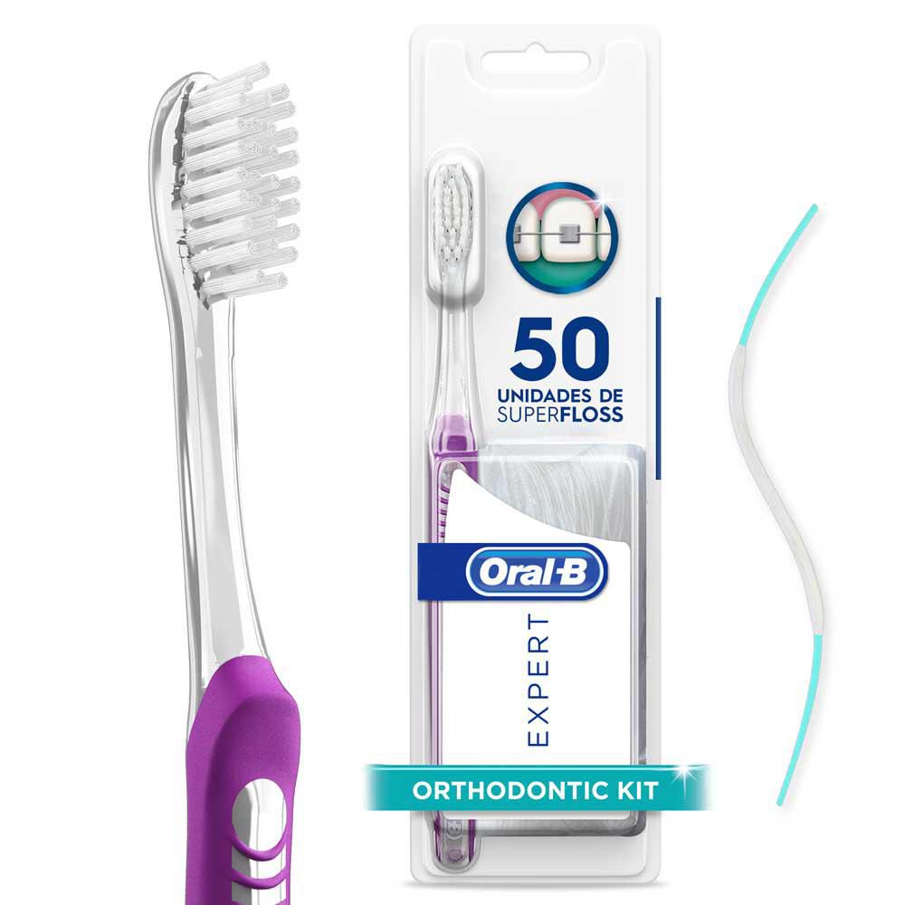 Cepillo De Dientes ORALB Ortodoncia + Seda Dental SuperFloss (1  und)