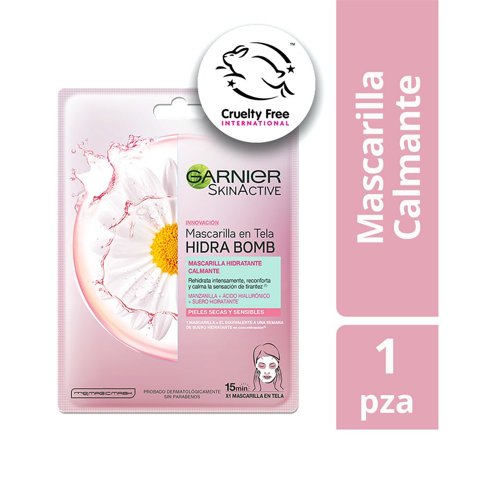 Mascarilla facial GARNIER SKIN ACTIVE Hidratante calmante (28 gr)