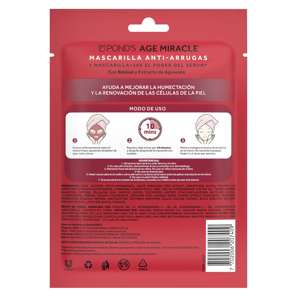 Mascarilla Facial PONDS Age Miracle Antiarrugas (21  ml) img #3