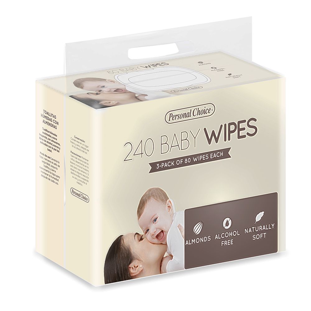 Tripack Toallitas PERSONAL CHOICE MARCA EXCLUSIV Humed Almend (240  und) img #1