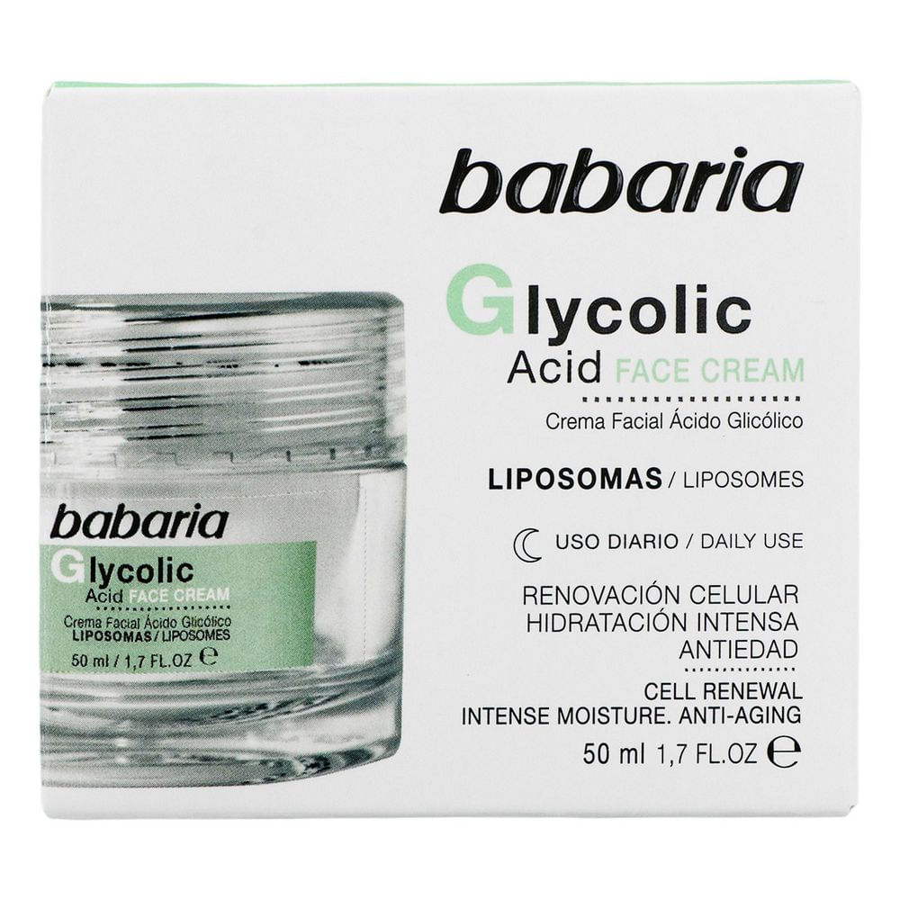 Crema BABARIA FACIAL ACIDO GLICOLICO LIPOSOM (50  ml)