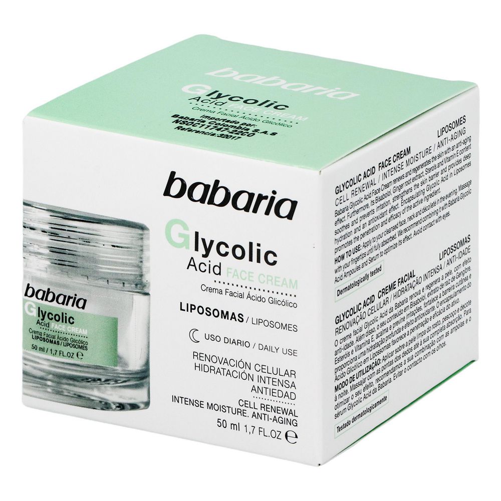 Crema BABARIA FACIAL ACIDO GLICOLICO LIPOSOM (50  ml) img #2
