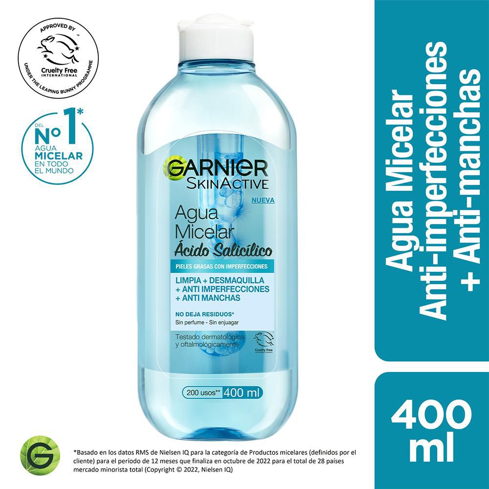 Agua micelar GARNIER SKIN ACTIVE Express aclara anti imperfecciones (400 ml)