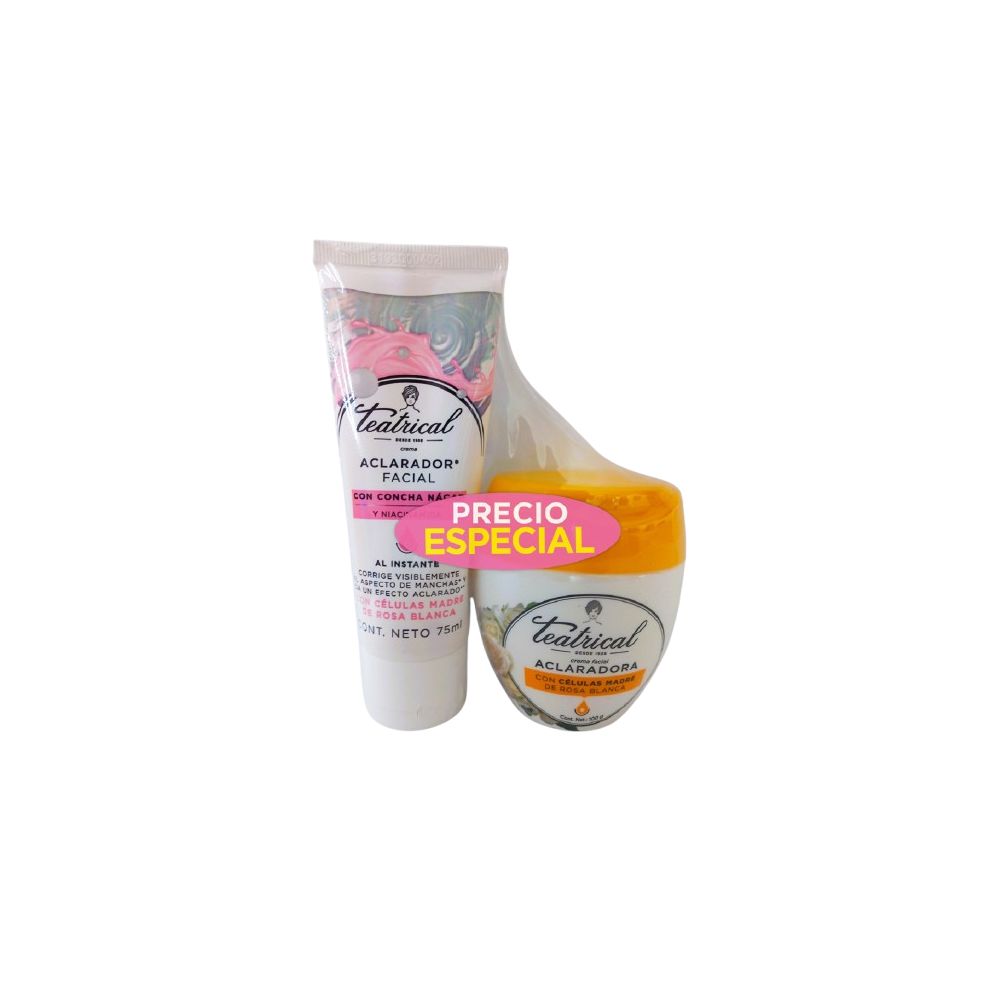 Crema facial TEATRICAL aclaradora + crema células madre (2 und)