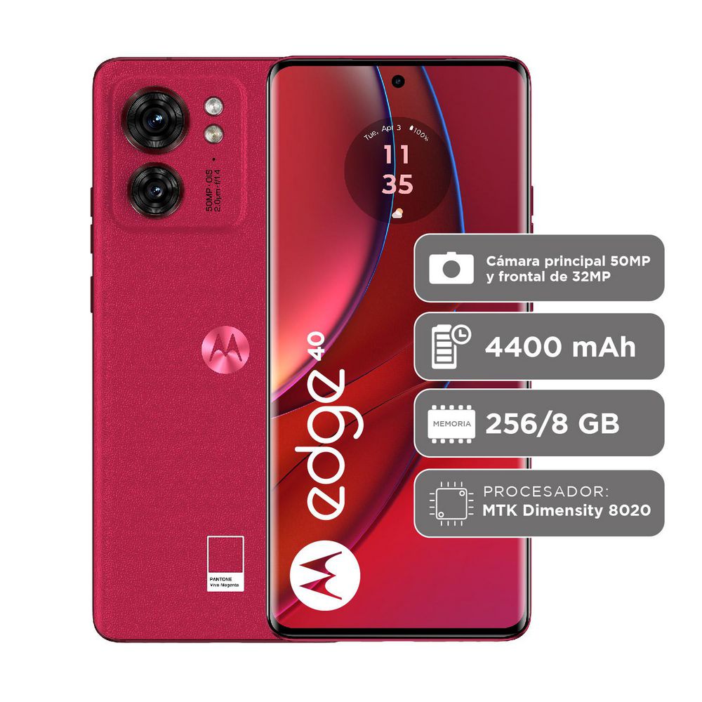 Celular MOTOROLA Moto Edge 40 5G 256 GB 8 GB RAM Magenta