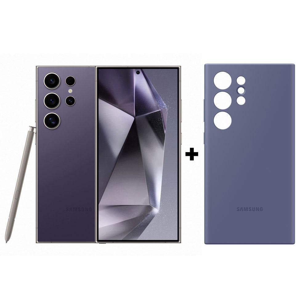 Celular SAMSUNG Galaxy S24 ULTRA AI 5G 256 GB 12 GB RAM VIOLETA + Cover de Silicona