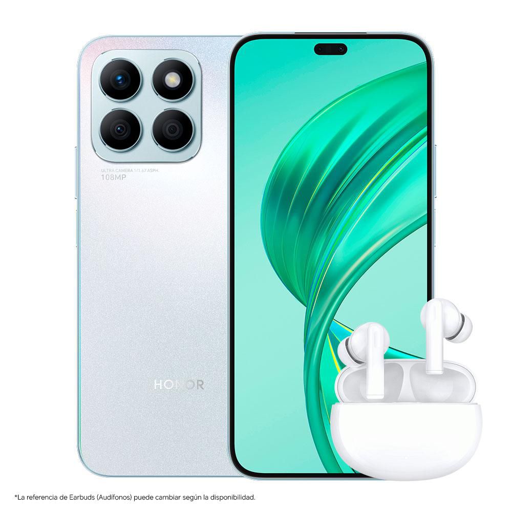 Celular HONOR X8B 256 GB 8 GB RAM Plateado + Audífonos