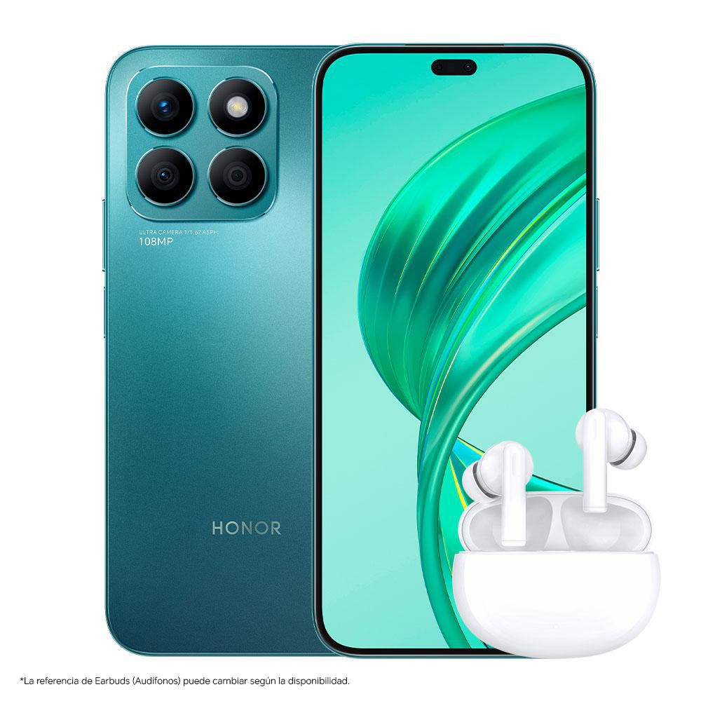 Celular HONOR X8B 256 GB 8 GB RAM Aguamarina + Audifonos