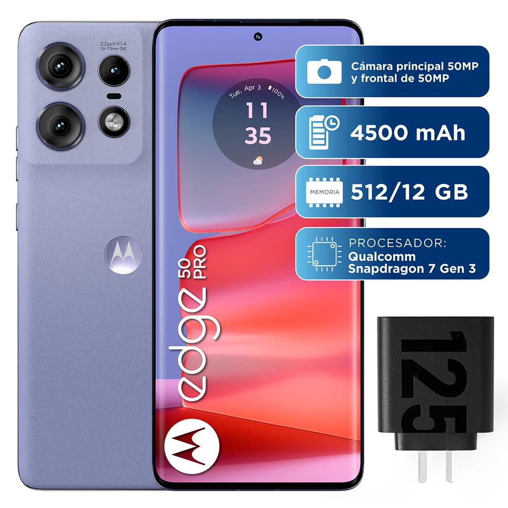 Celular MOTOROLA Moto Edge 50 Pro 512 GB 12 GB RAM Morado