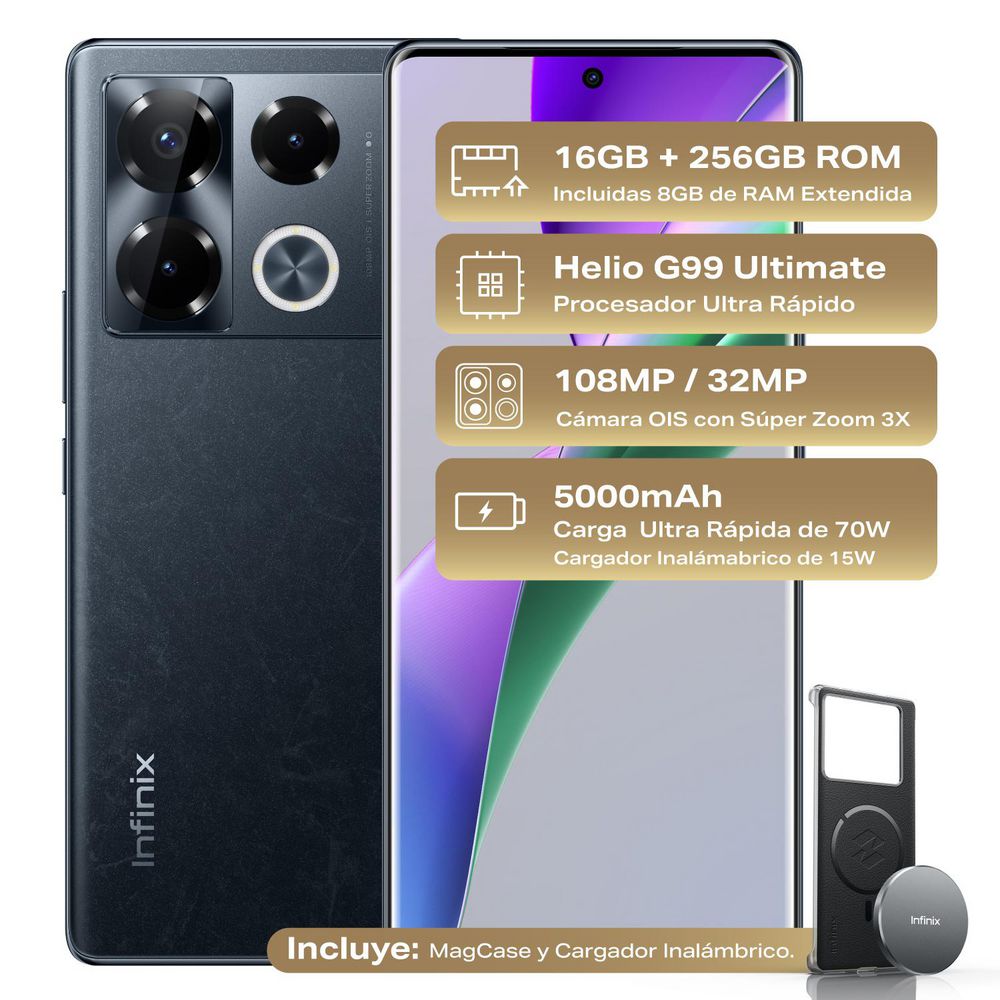 Celular INFINIX NOTE 40 PRO 256 GB 8 GB RAM Negro