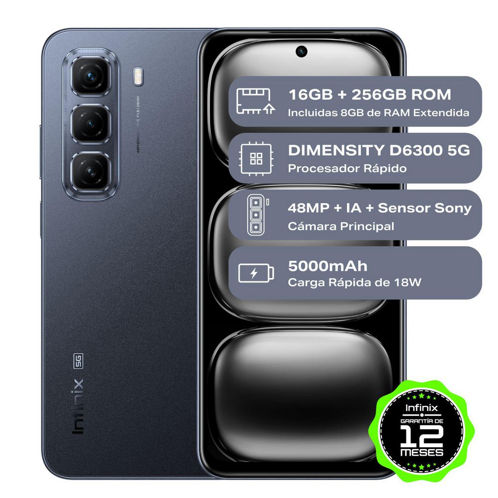 celular INFINIX HOT 50 5G 256 GB 8 GB RAM Negro