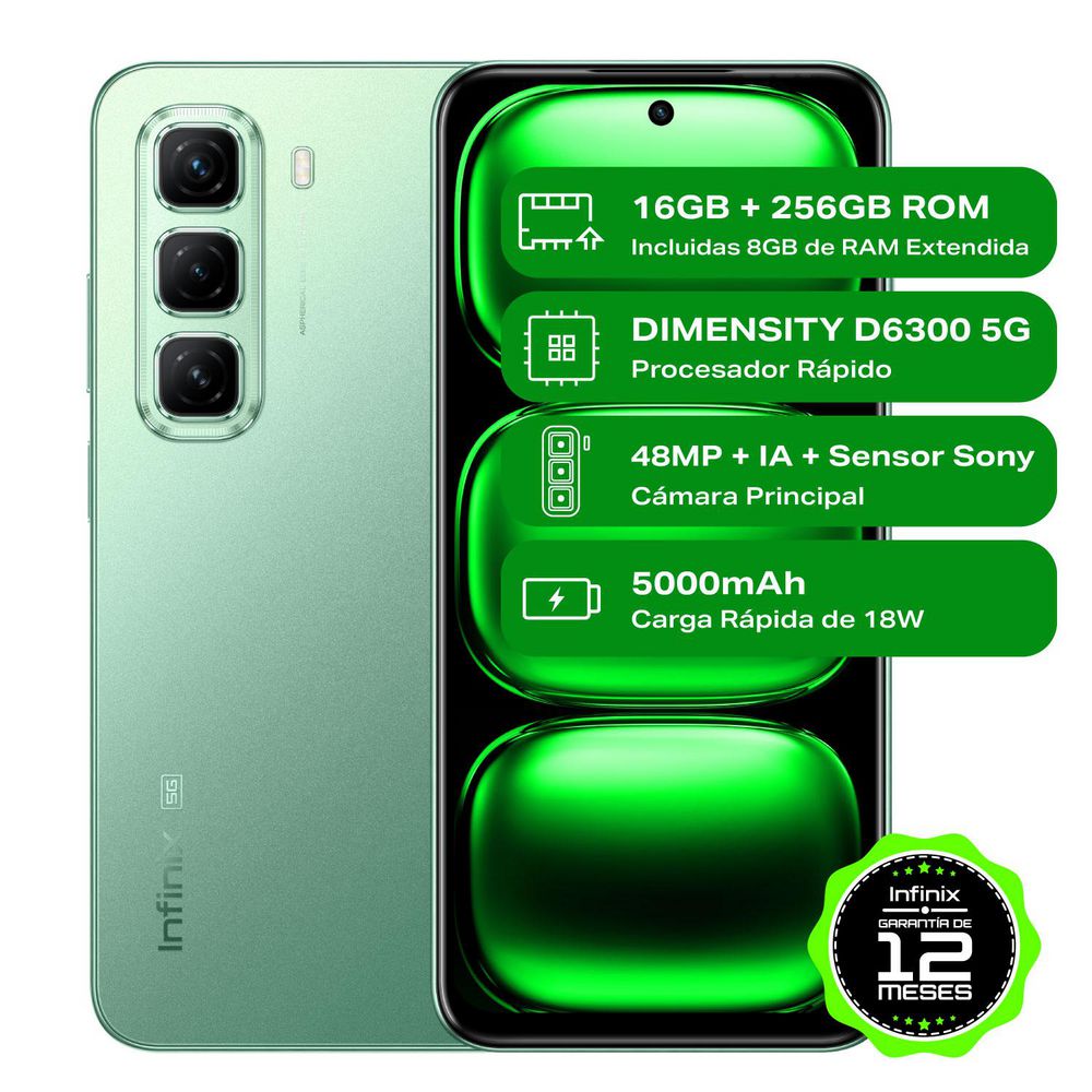 celular INFINIX HOT 50 5G 256 GB 8 GB RAM Verde