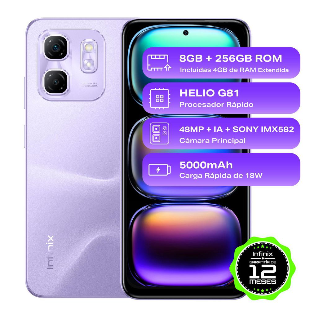 celular INFINIX HOT 50i 256 GB 4 GB RAM Purpura