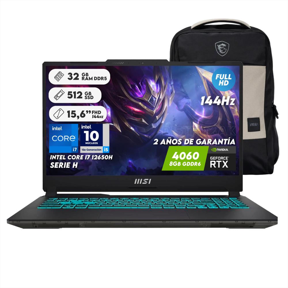 Portatil Gaming Msi Cyborg I7 12650H Ram 32Gb Ssd 512Gb Rtx 4060