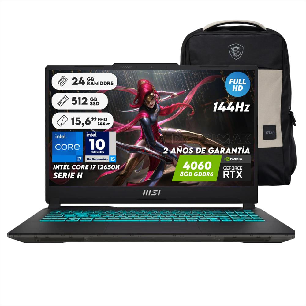 Portatil Gaming Msi Cyborg I7 12650H Ram 24Gb Ssd 512Gb Rtx 4060