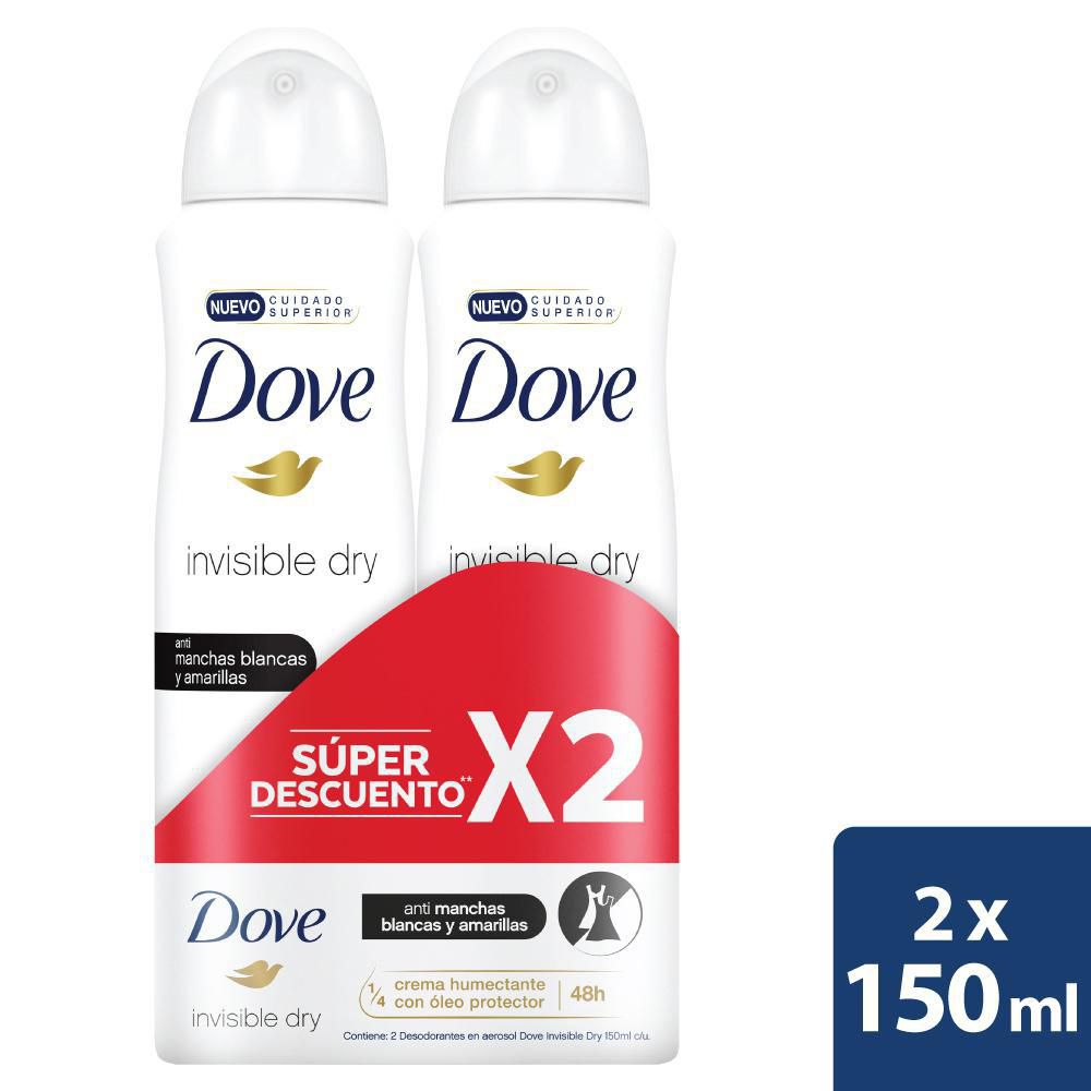 Desodorante DOVE Invisible Dry Aerosol x2und (300  ml)