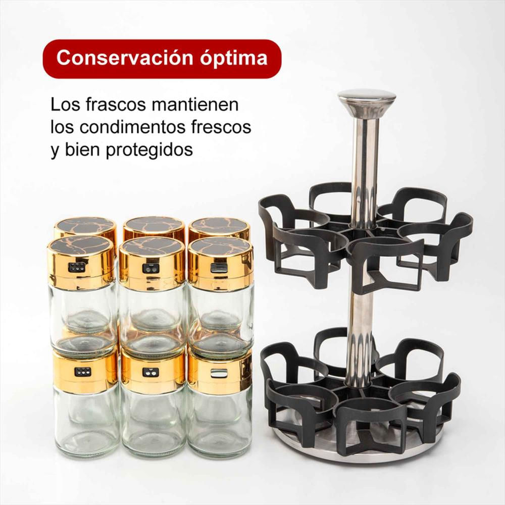 Condimentero Giratorio, Set De 12 Especieros Rotación 360 img #4