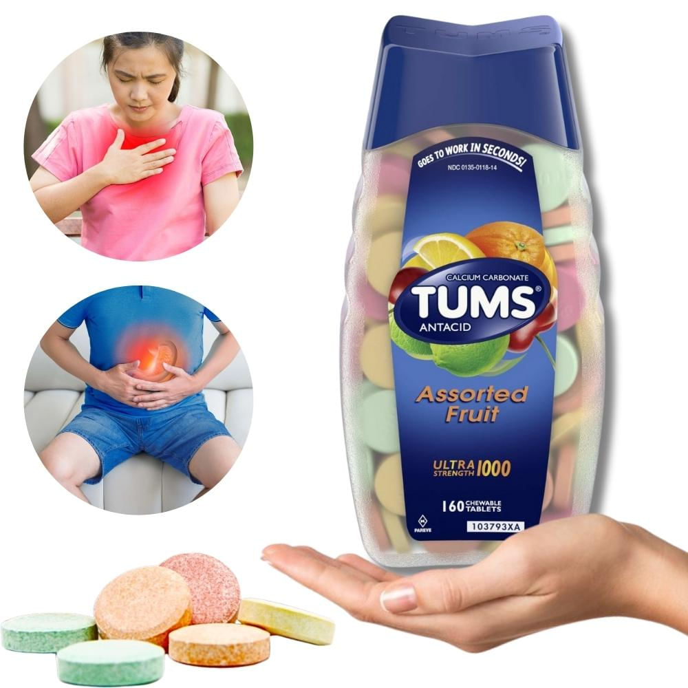 Tums Antiacidos Ultra 160 Tabletas Sabor Frutas Tropicales