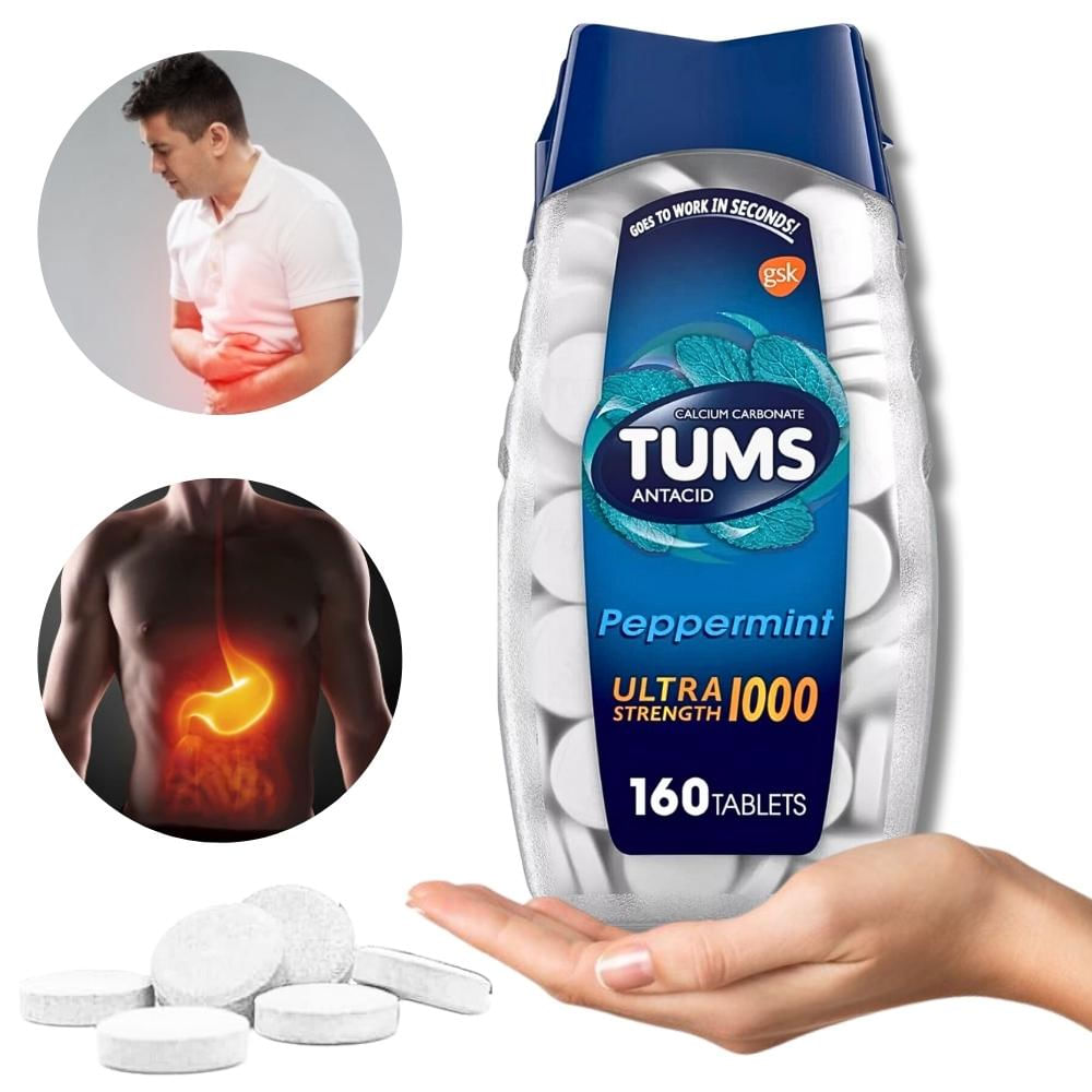 Tums Antiacido Ultra 160 Tabletas Sabor Menta