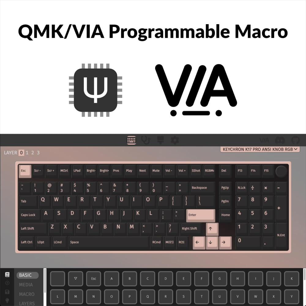 Teclado Mecánico Inalámbrico Ultra Delgado Keychron K17 Pro img #2