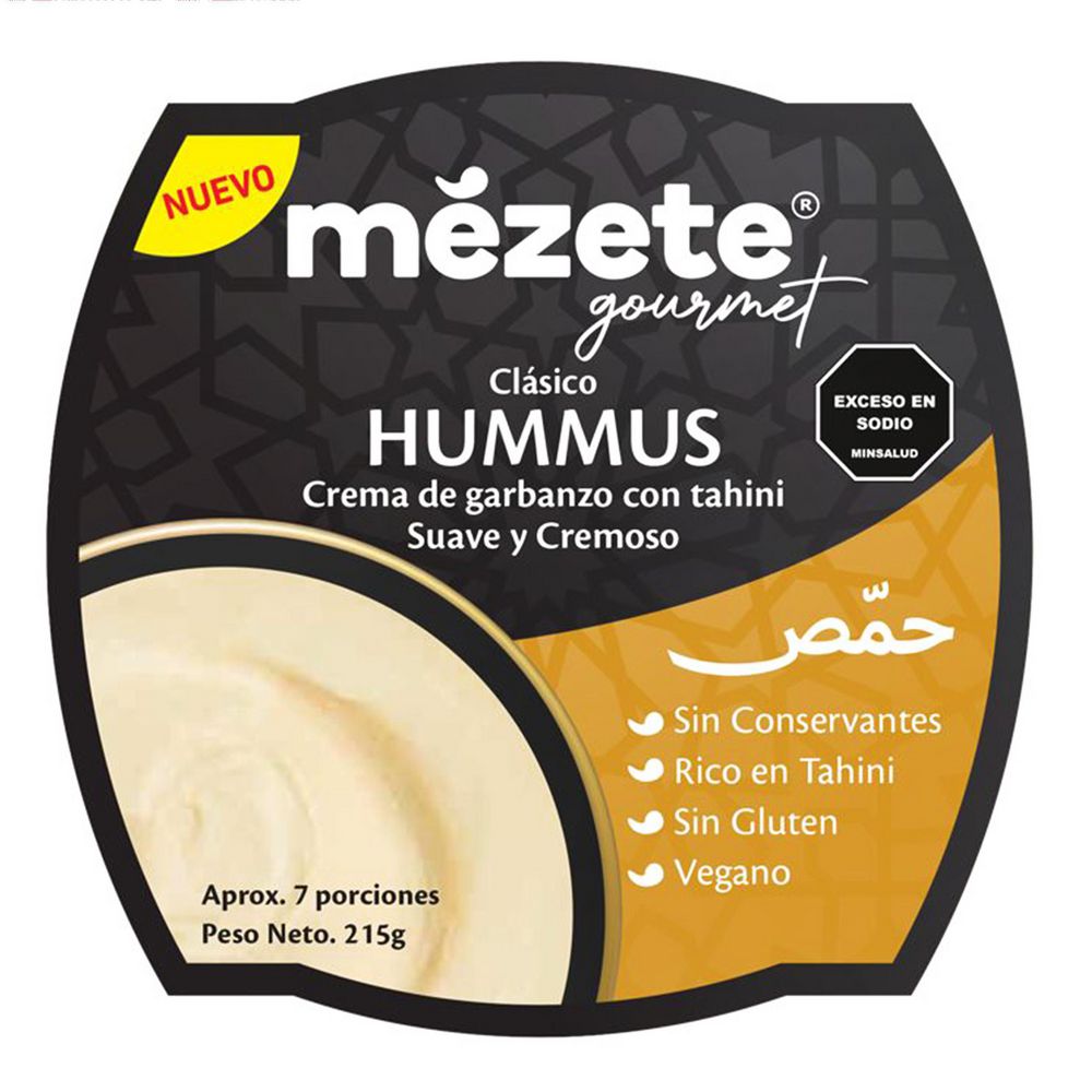 Crema Garbanzo Tahini Hummus Clásico Mezete 215 gr