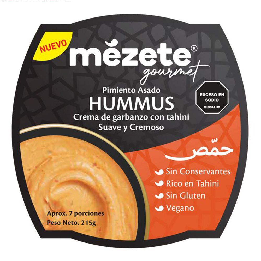 Crema Garbanzo Pimiento Asado Hummus Mezete 215 gr
