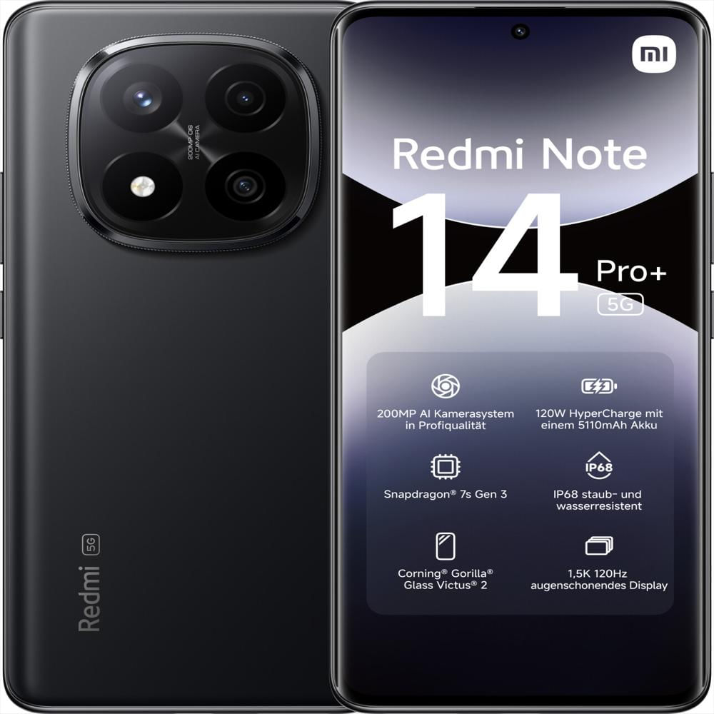 Celular Xiaomi Redmi Note 14 Pro+ 5G 256Gb 8Ram 200Mpx Negro