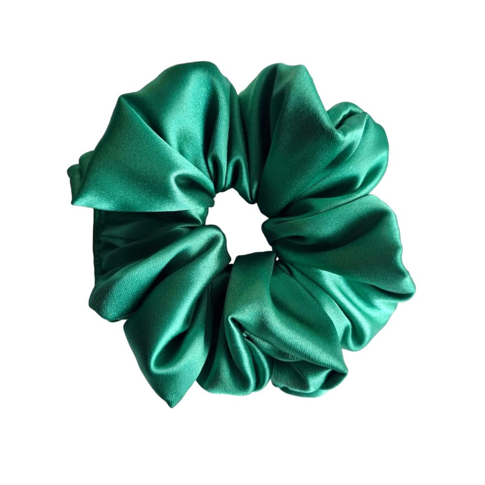 Moñas En Satín Licrado Antifrizz Pequeña Verde Navidad X 1