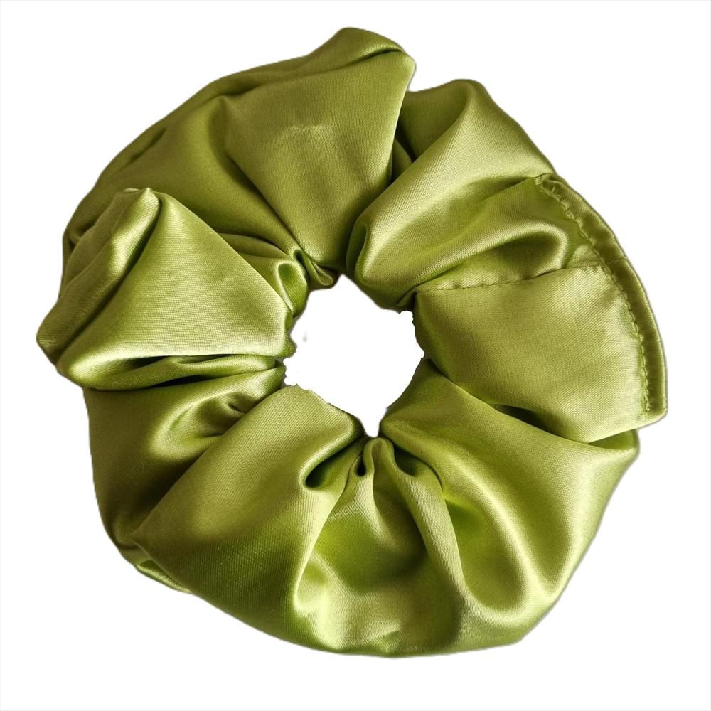 Moñas En Satín Licrado Antifrizz Pequeña Verde Biche X 1