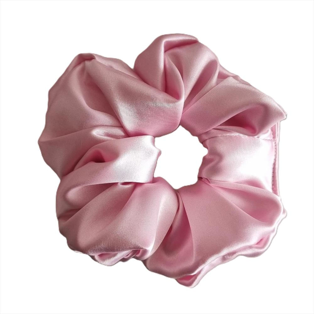 Moñas En Satín Licrado Antifrizz Pequeña Rosado Bebé X 1