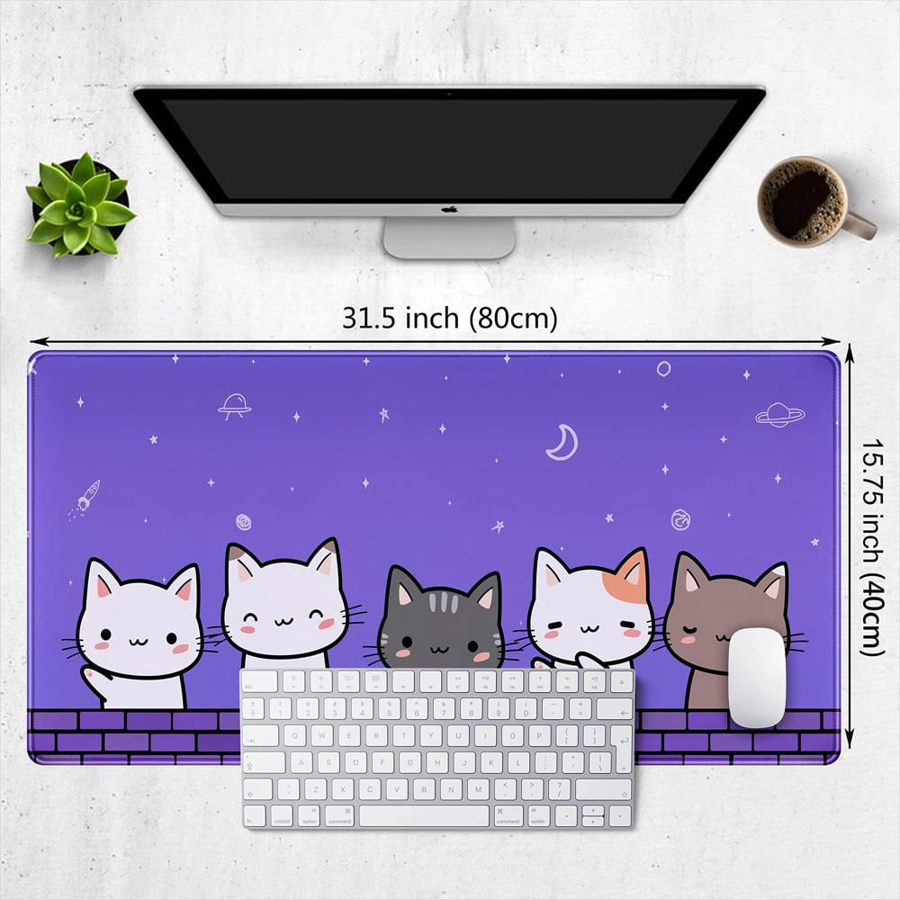 Tapete De Escritorio Kawaii Xxl Con Gatos Morados img #2