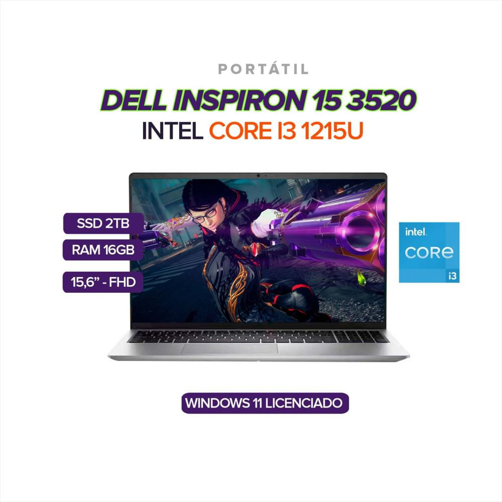 Portatil Dell Inspiron Intel Core I3 1215U Ssd 2Tb Ram 16Gb 15,6'' Fhd 15 3520 W11 Home img #1