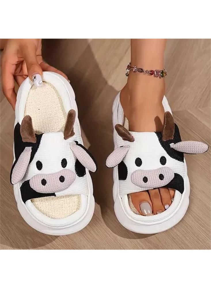 Pantuflas Antideslizantes Con Diseño De Vaca 40 41