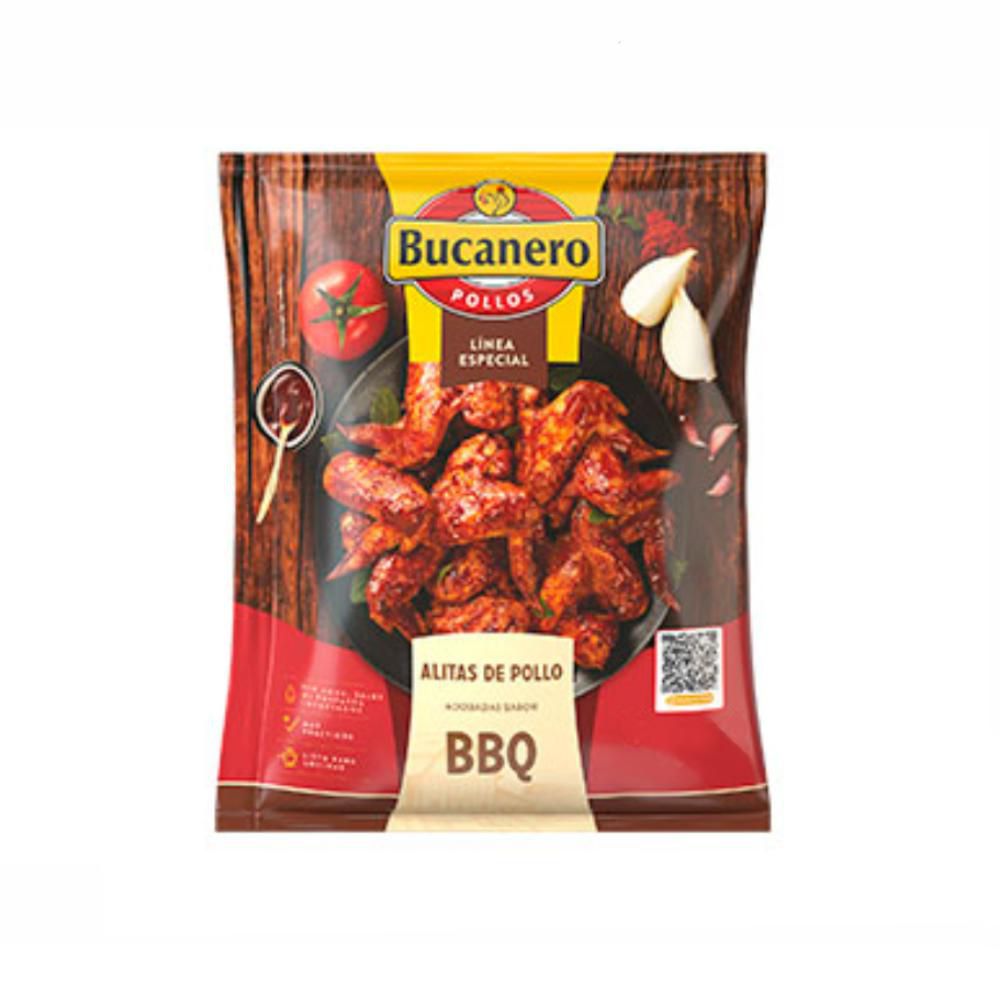 Alas o alitas de pollo EL BUCANERO adobadas BBQ (500 gr)