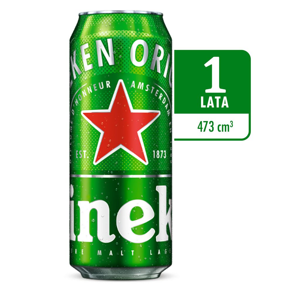 Cerveza HEINEKEN tipo lager lata (473 ml)
