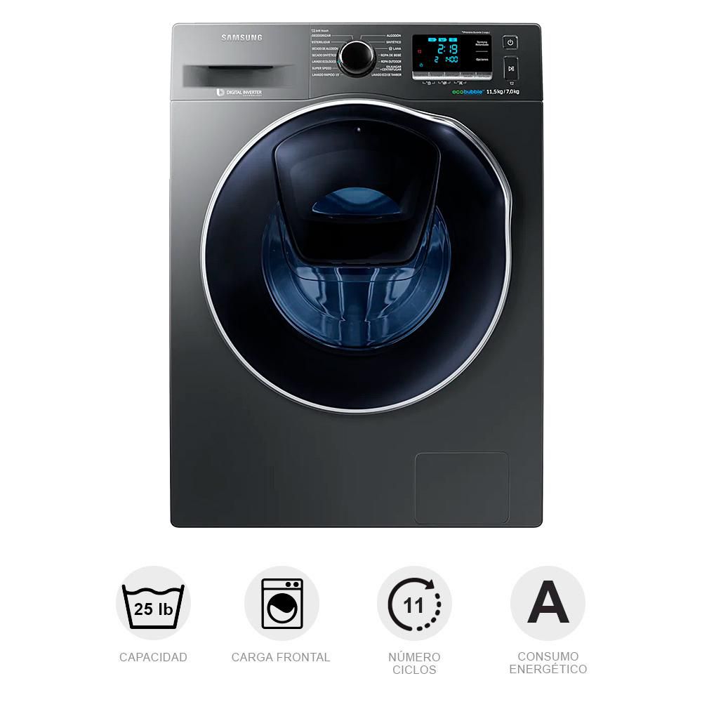 Lavadora secadora SAMSUNG 25 lb (ca. 11 kg) WD11K641