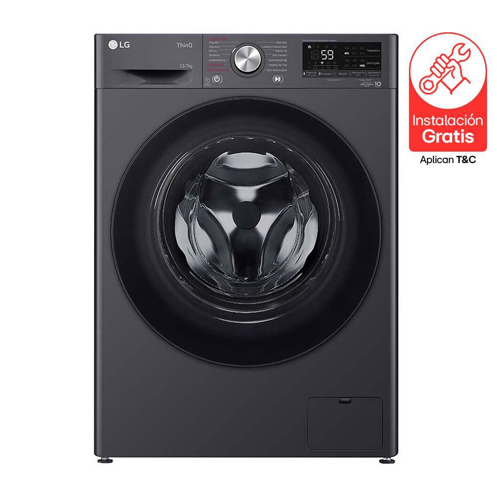 Lavadora Secadora LG Eléctrica 12 KG WD12MVC5S6 GRIS