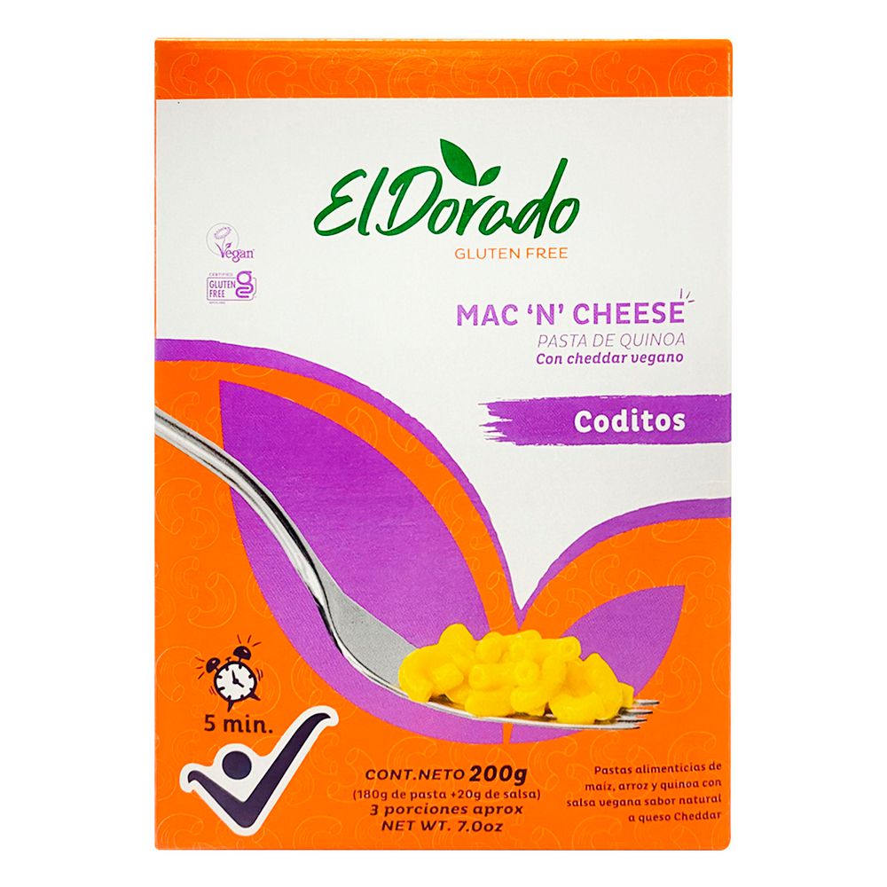 Pasta PASTAS EL DORADO QUINOA CHEDDAR VEGANO (200 gr)
