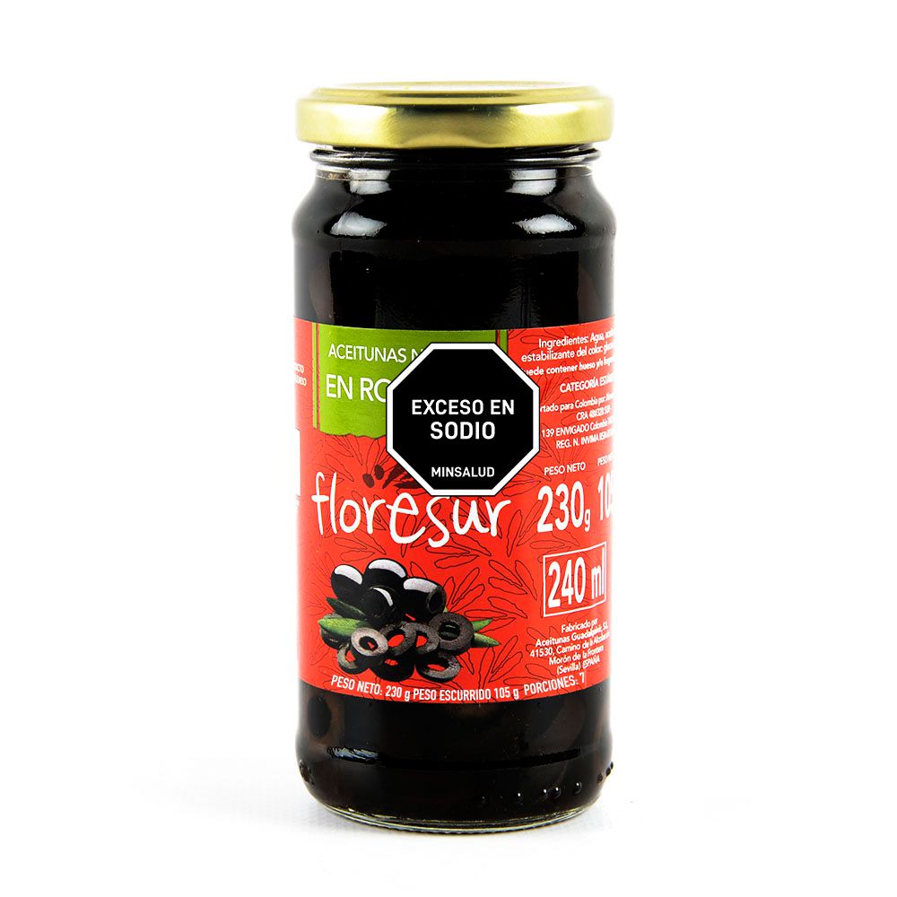 Aceitunas FLORESUR Negra En Rodajas (160 gr)