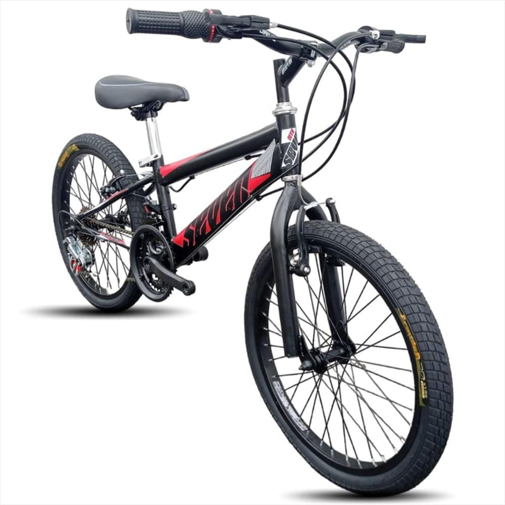 Bicicleta Todoterreno Rin 20 Para Niño Con 18 Cambios Color Negro