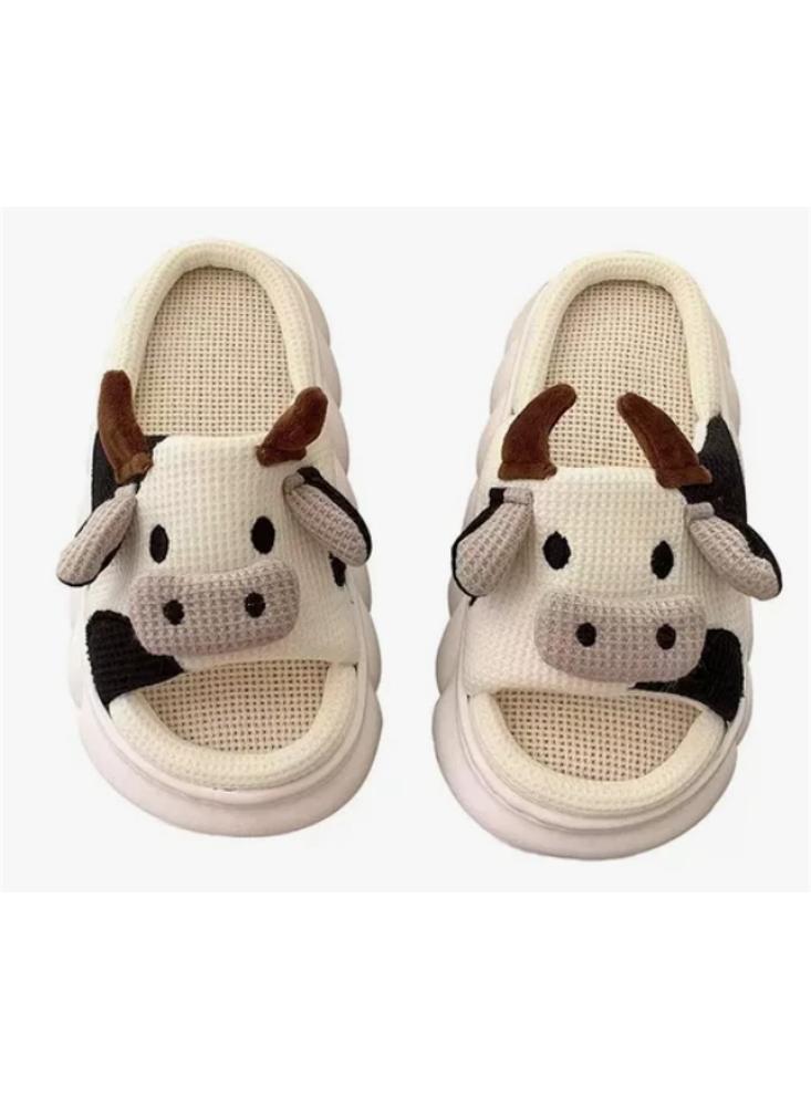 Pantuflas Antideslizantes Con Diseño De Vaca