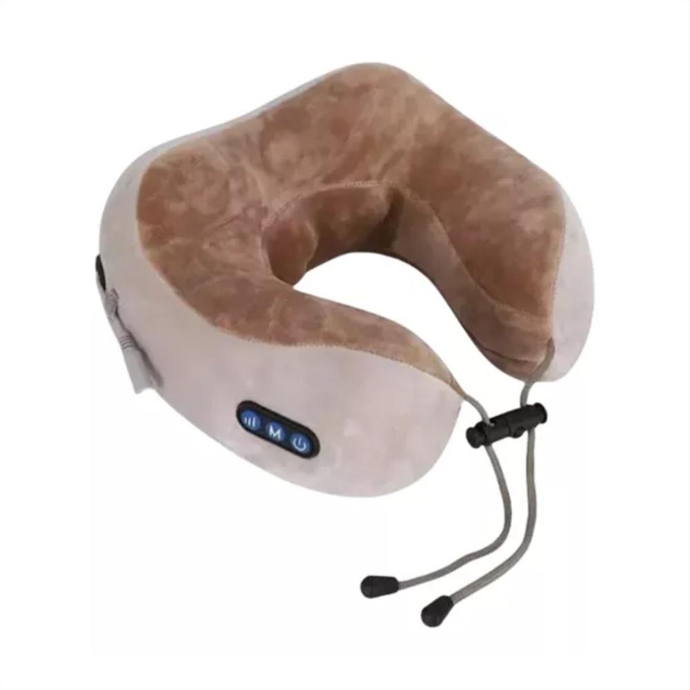 Masajeador Almohada Eléctrico Cuello Cervical Recargable Color Gris